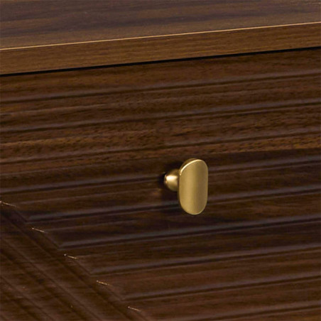 Chevet 1 tiroir bois et MDF, pieds pin teinté chêne foncé - COTELE