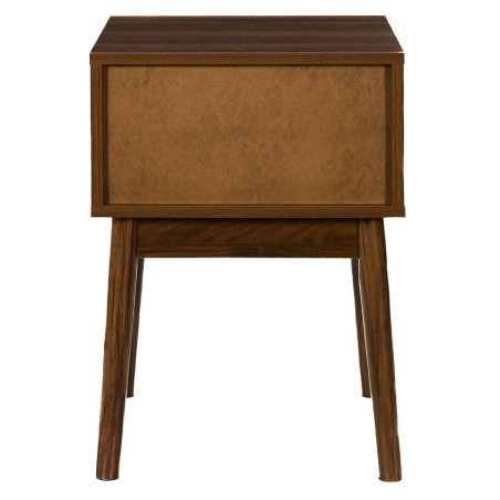 Chevet 1 tiroir bois et MDF, pieds pin teinté chêne foncé - COTELE