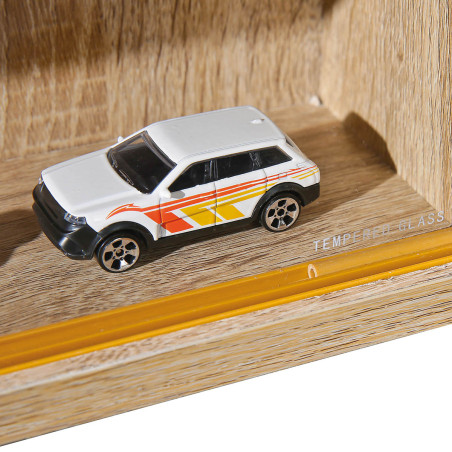 Vitrine murale 5 compartiments aspect chêne - CAVRA