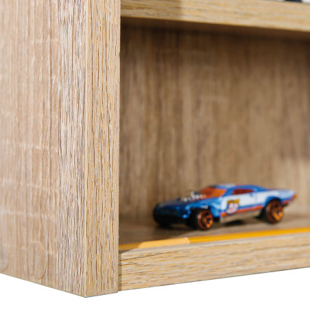 Vitrine murale 5 compartiments aspect chêne - CAVRA