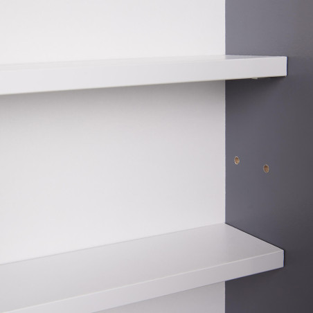 Vitrine murale 5 compartiments grise et blanche - CAVRA