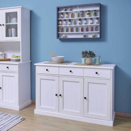 Vitrine murale 5 compartiments grise et blanche - CAVRA