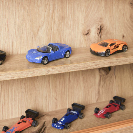 Vitrine murale 5 compartiments aspect chêne artisan - CAVRA