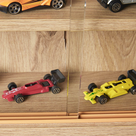 Vitrine murale 5 compartiments aspect chêne artisan - CAVRA