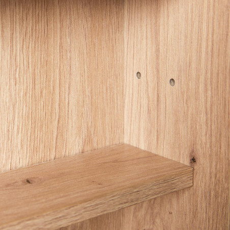 Vitrine murale 5 compartiments aspect chêne artisan - CAVRA