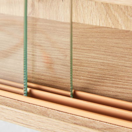 Vitrine murale 5 compartiments aspect chêne artisan - CAVRA