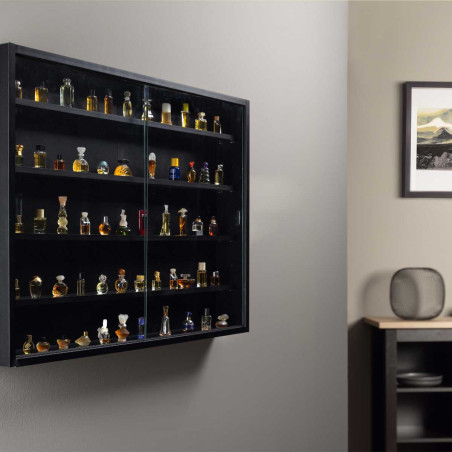 Vitrine murale 5 compartiments noire - CAVRA