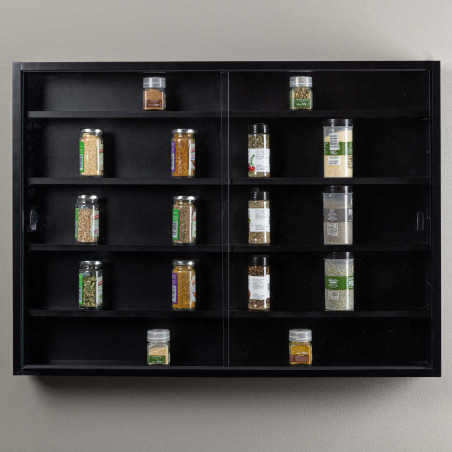 Vitrine murale 5 compartiments noire - CAVRA