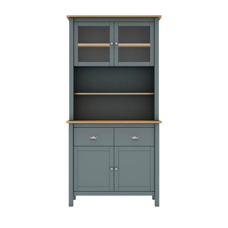 Buffet haut 4 portes 2 tiroirs en pin massif naturel Vert Céladon - BASEN