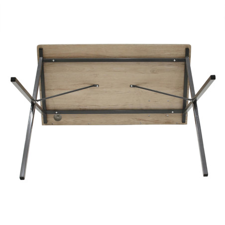 Bureau plateau effet bois piètement gris foncé - BARON