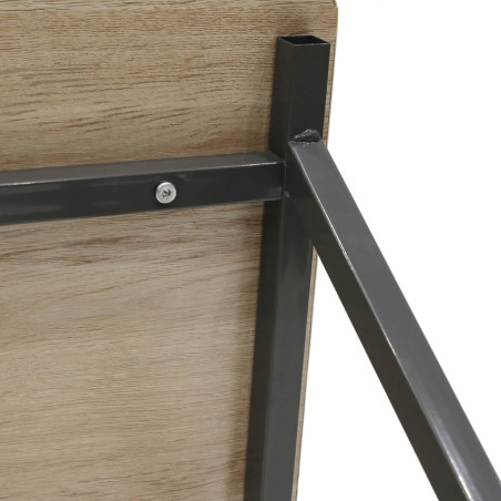 Bureau plateau effet bois piètement gris foncé - BARON