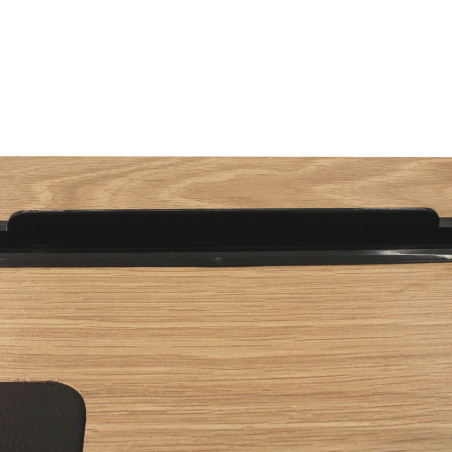 Bureau plateau effet bois piètement noir - CABLON