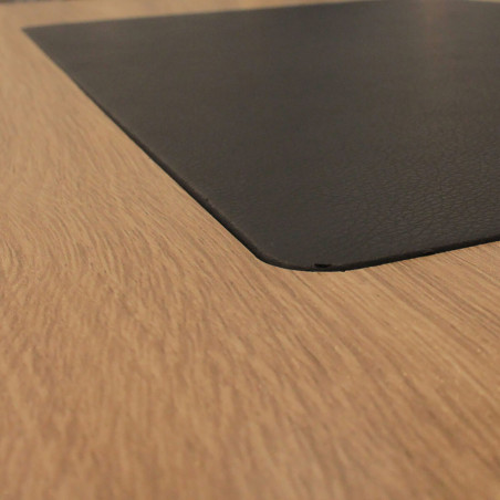 Bureau plateau effet bois piètement noir - CABLON