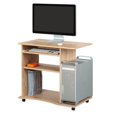 Meuble informatique aspect chêne artisan - IBAIO