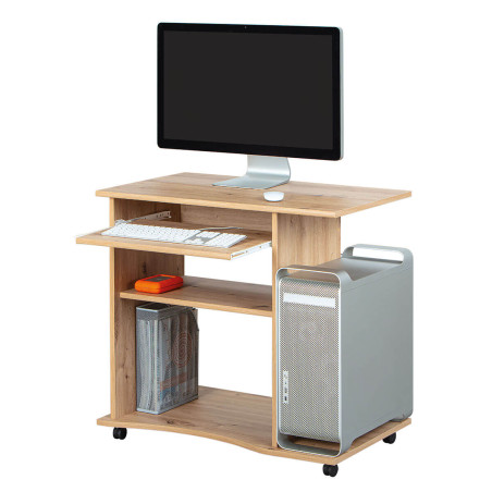 Meuble informatique aspect chêne artisan - IBAIO