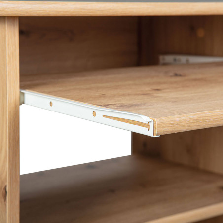 Meuble informatique aspect chêne artisan - IBAIO