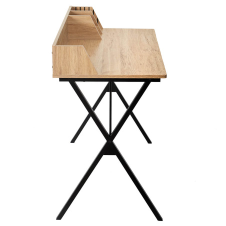 Bureau effet bois avec petits rangements et tasseaux - PAJEN