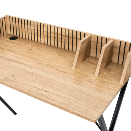 Bureau effet bois avec petits rangements et tasseaux - PAJEN