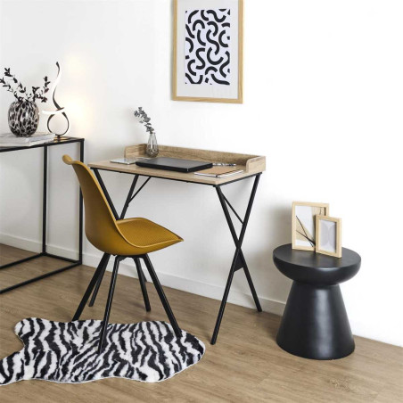 Bureau à structure métallique et plateau aspect bois - DARON