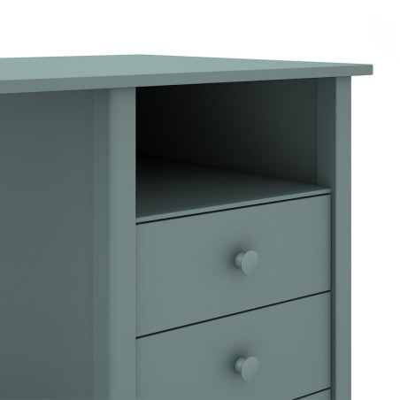 Bureau 3 tiroirs en pin massif vert pétrole - DIVA