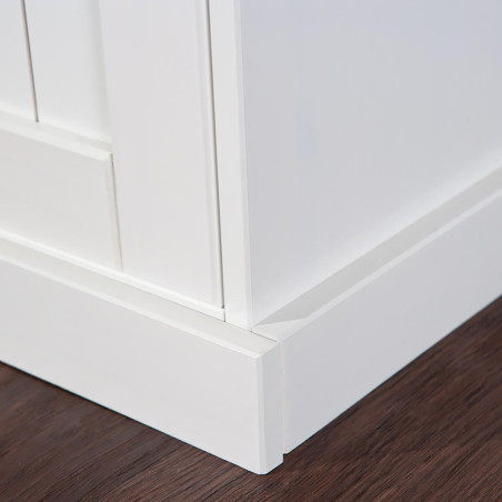 Buffet 2 portes 2 tiroirs bois massif vernis sépia blanc - SORAN