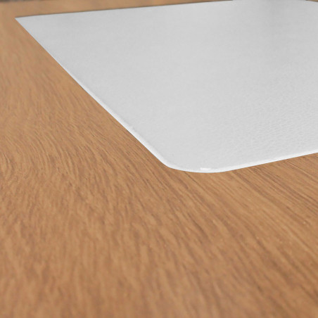 Bureau plateau effet bois, piètement blanc - CABLON