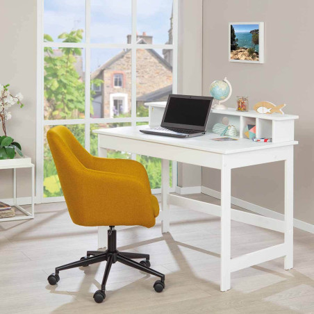 Bureau Bois Massif Vernis Blanc - GRISLY