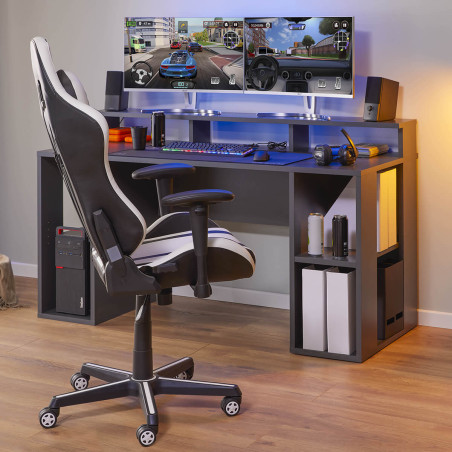 Bureau Gamer Multi-Rangement Anthracite - MARO