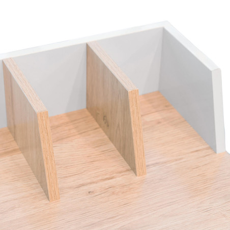 Bureau Plateau Effet Bois Piètement Blanc - BARON