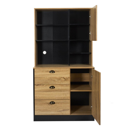 Buffet Vaisselier Multi-Rangement Aspect Bois - DINAR