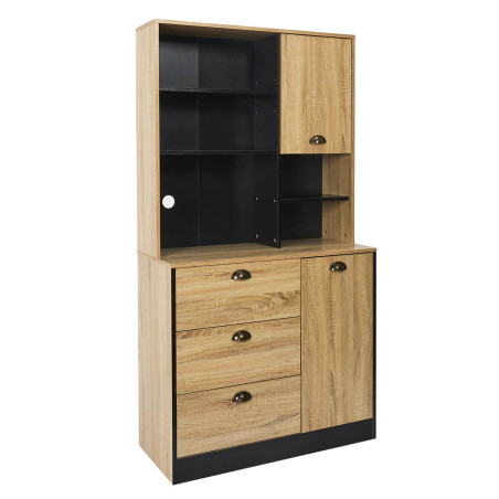 Buffet Vaisselier Multi-Rangement Aspect Bois - DINAR