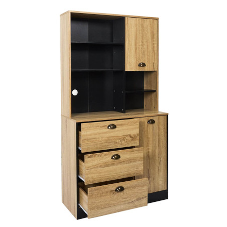 Buffet Vaisselier Multi-Rangement Aspect Bois - DINAR