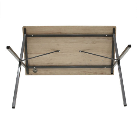 Bureau plateau effet bois piètement noir - BARON