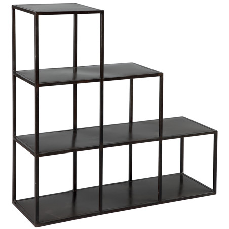 Etagère de rangement en acier noir vieilli - RAVEL