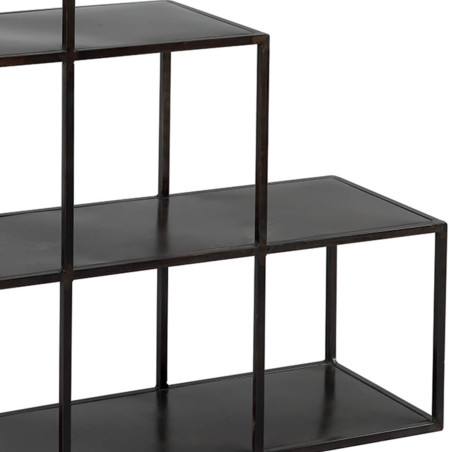 Etagère de rangement en acier noir vieilli - RAVEL