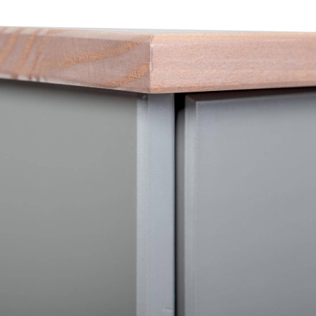 Buffet 3 portes 3 tiroirs gris - MELIO