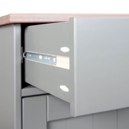 Buffet 3 portes 3 tiroirs gris - MELIO