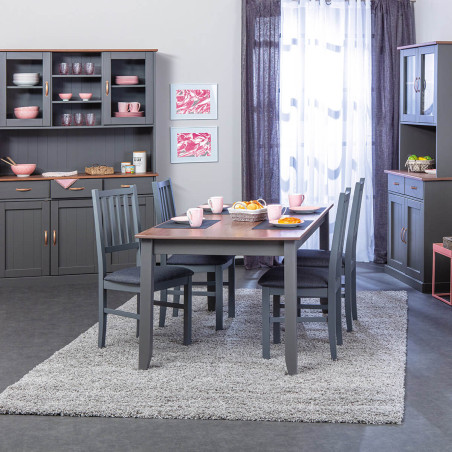 Buffet 3 portes 3 tiroirs gris - MELIO