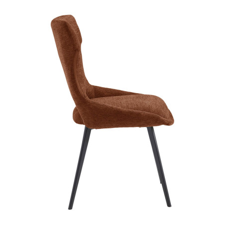 Lot de 2 Chaises Tissu Terracotta - BELAINA