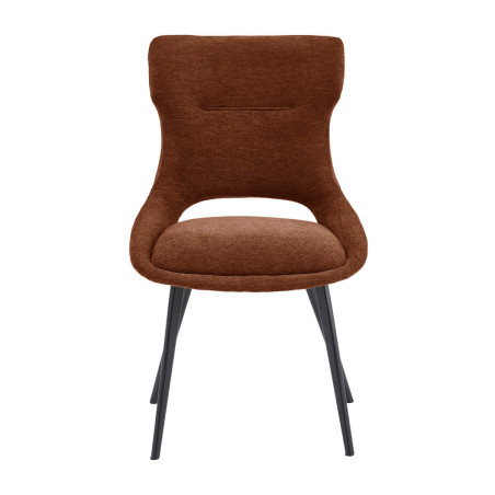 Lot de 2 Chaises Tissu Terracotta - BELAINA