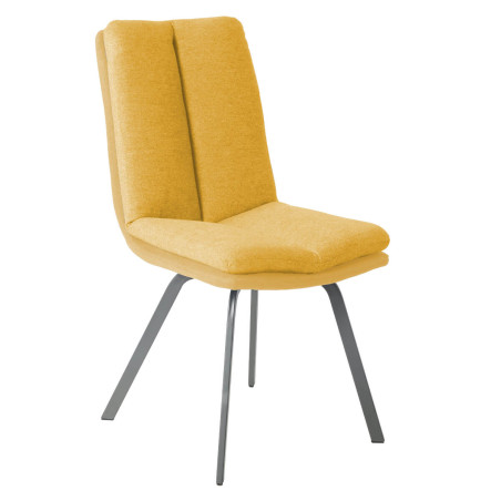 Lot de 2 chaises jaunes avec sur-coussin - CALLIO