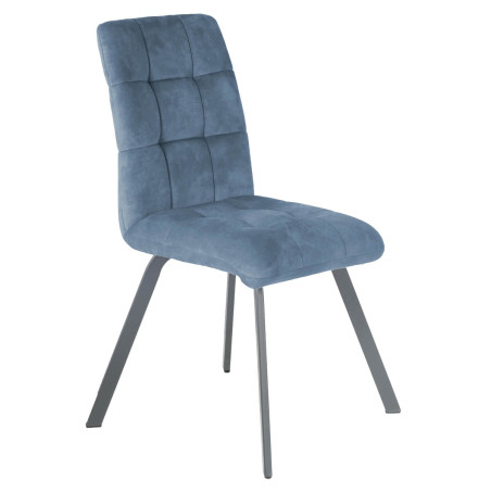 Lot de 2 chaises capitonnées bleu gris - JOHNO