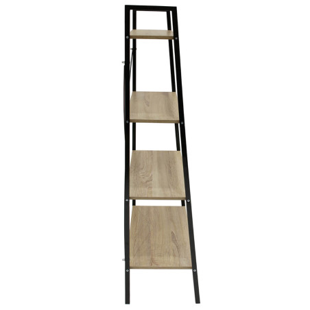 Étagère 4 plateaux métal et aspect bois - DARON