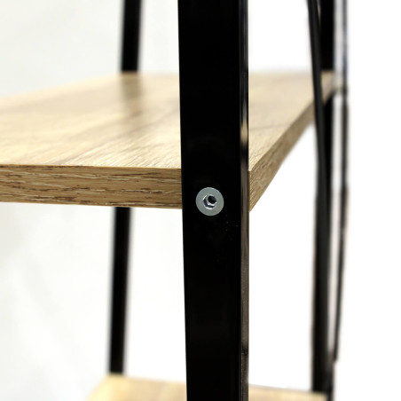 Étagère 4 plateaux métal et aspect bois - DARON