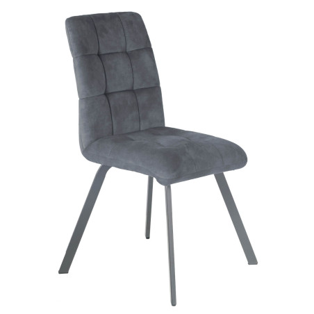 Lot de 2 chaises capitonnées grises - JOHNO