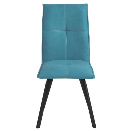 Lot de 2 Chaises Tissu Bleu - PASCAL