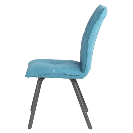 Lot de 2 Chaises Tissu Bleu - PASCAL