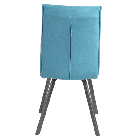Lot de 2 Chaises Tissu Bleu - PASCAL