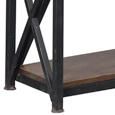 Étagère 5 niveaux en bois massif et acier - BORAN