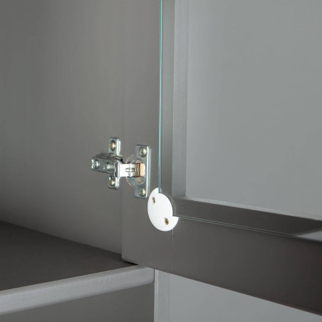 Buffet Vaisselier 4 Portes 2 Tiroirs Gris - MELIO